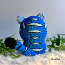 Load image into Gallery viewer, derpy tiger demon hunter amigurumi crochet toy back side