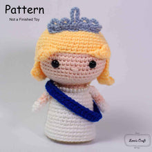 Load image into Gallery viewer, queen elizabeth amigurumi crochet doll pattern