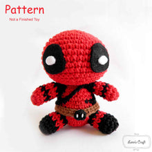 โหลดรูปภาพลงในเครื่องมือใช้ดูของ Gallery Deadpool amigurumi crochet pattern