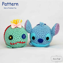 Load image into Gallery viewer, Tsum tsum Stitch and Scrump amigurumi pattern