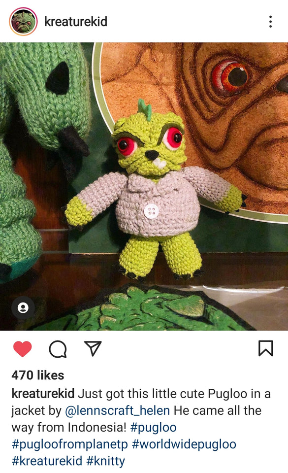 Pugloo amigurumi crochet handmade doll