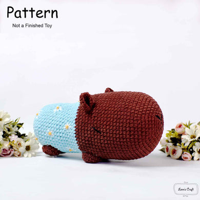 Fluffy Capybara amigurumi crochet doll pattern cuddly size