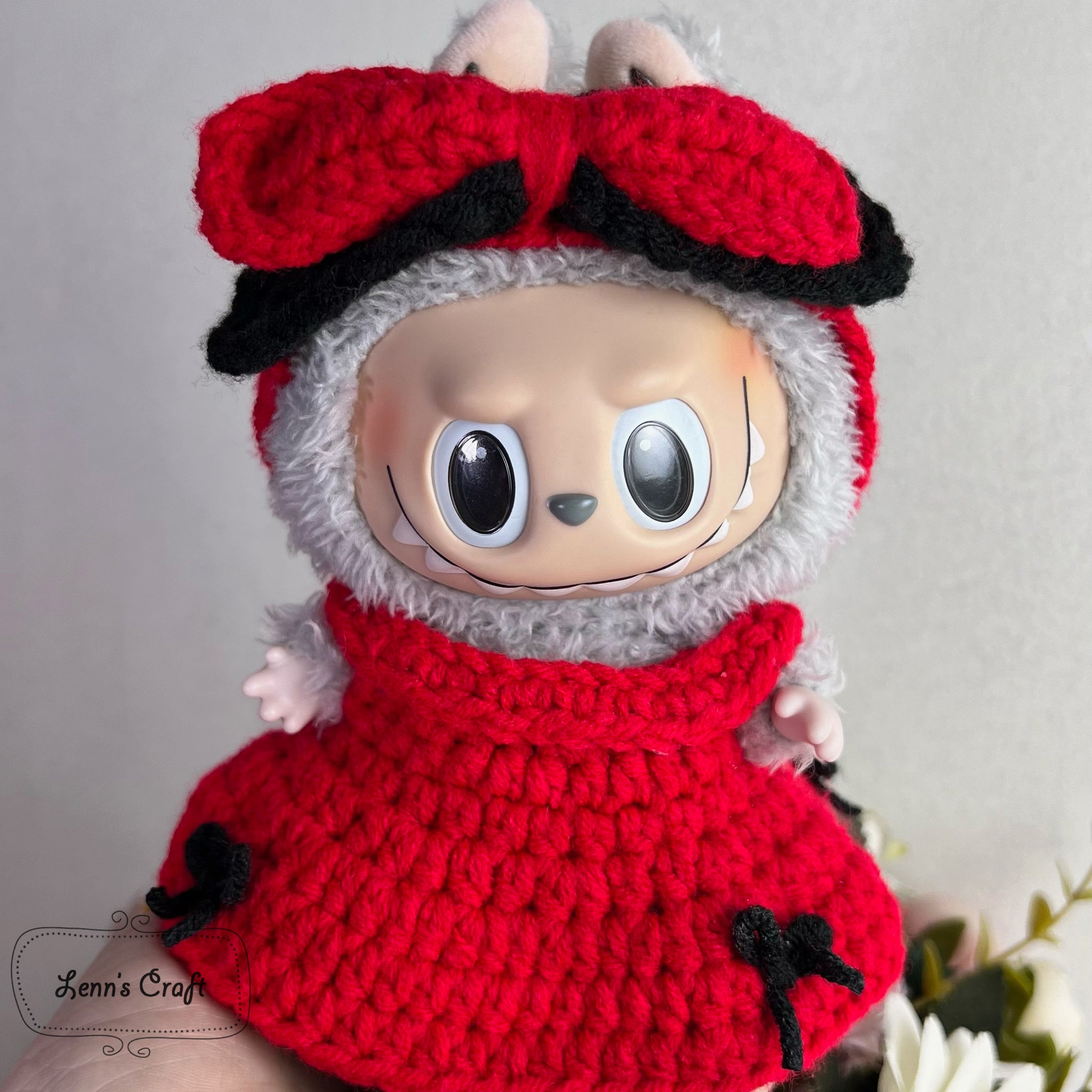 Goose Labubu Labubu Popmart overall outfit clothes and hat crochet-custom cute dress ...