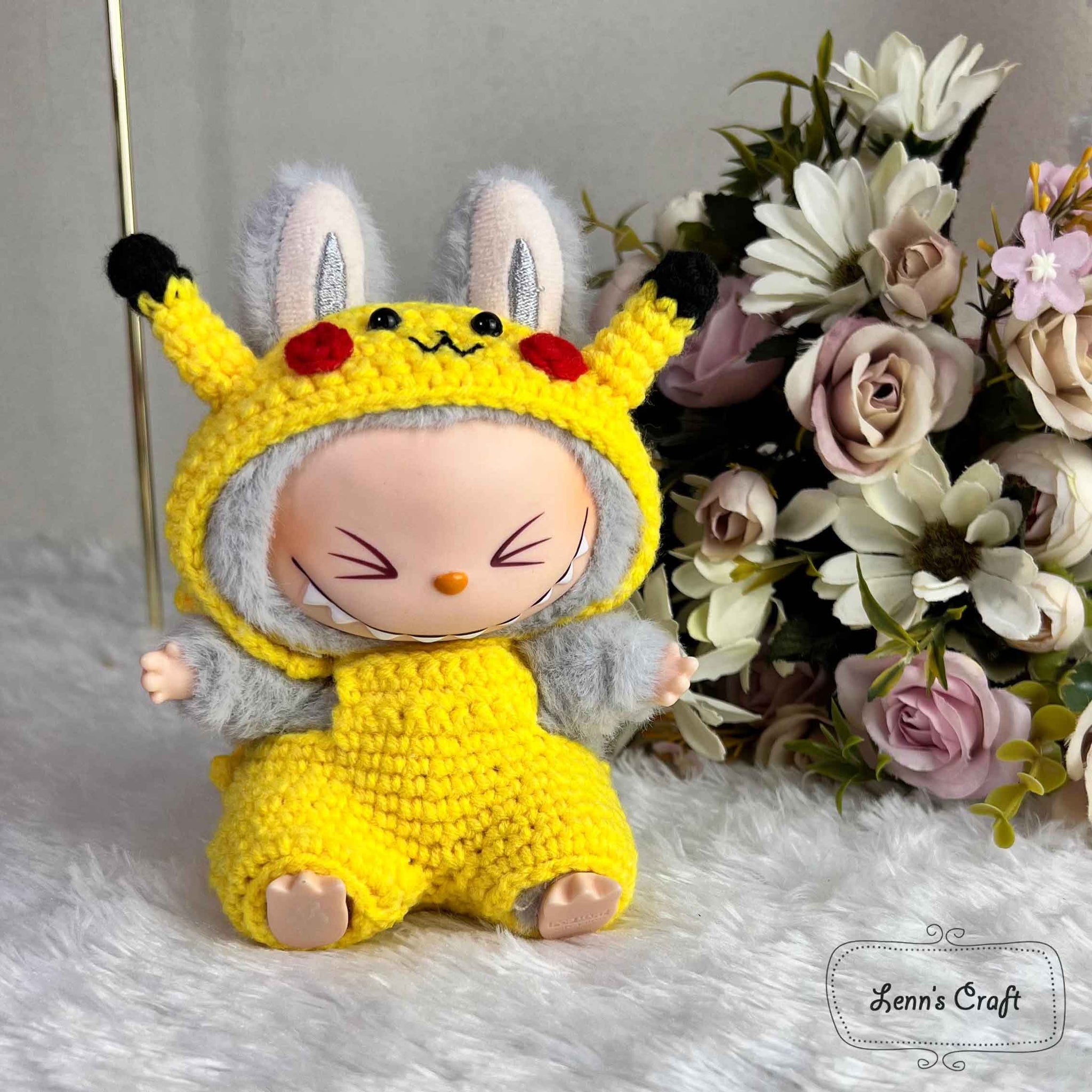 Ayizhiniu Vêtements Pour Peluche Labubu 17cm - Sweat à Capuche Shark