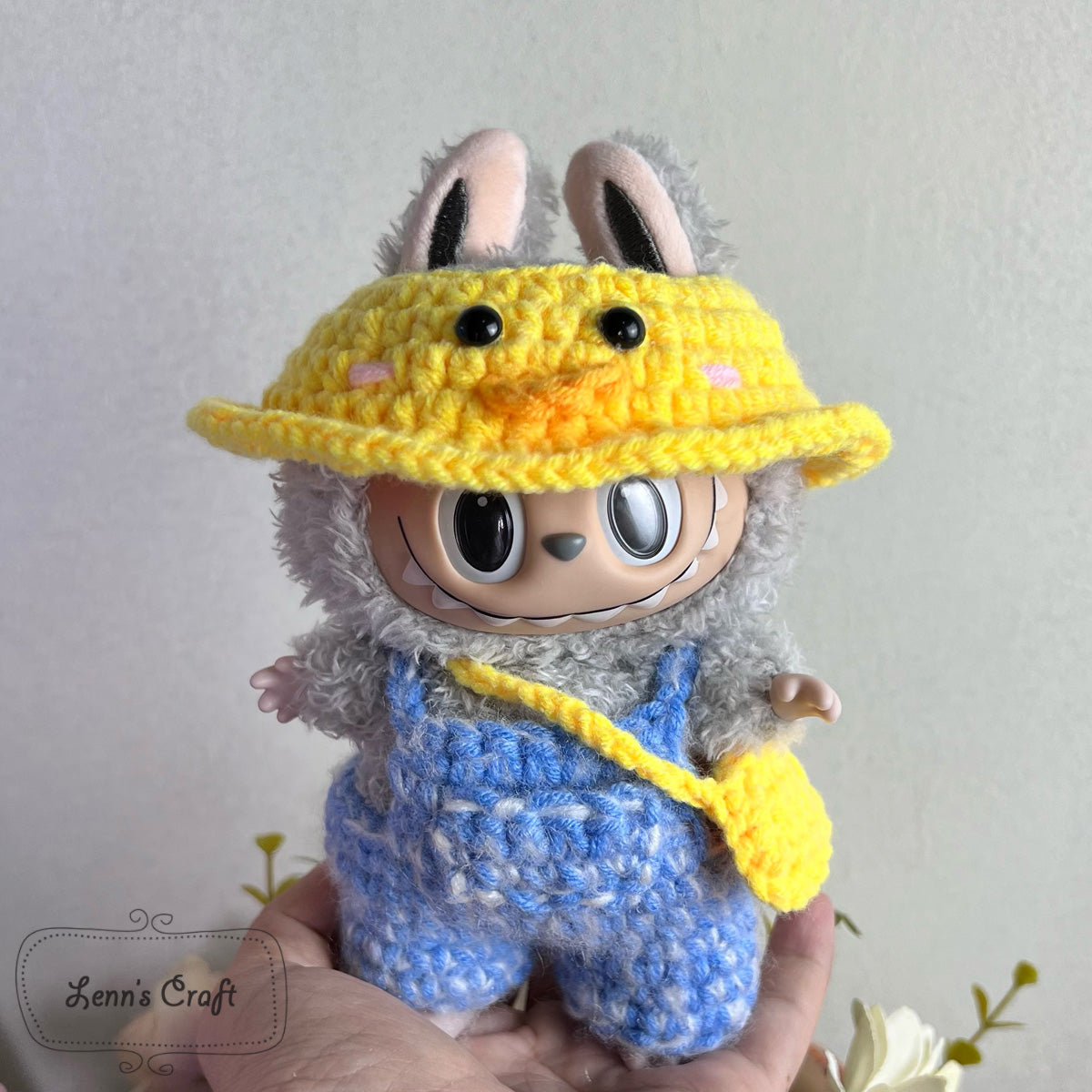 Labubu Popmart Overall Outfit Clothes And Hat Crochet Custom Cute Dress Labubu Popmart Overall Outfit Clothes And Hat Crochet Custom Cute Dress