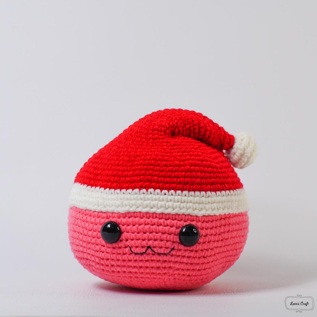 Poring Ragnarok Christmas hat amigurumi crochet toy for gift