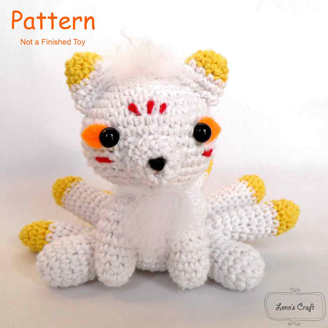 Nine tail fox Gumiho amigurumi crochet pattern for halloween amigurumi