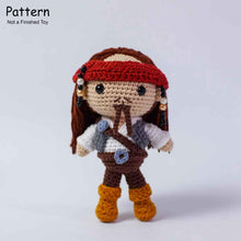 Cargar imagen en el visor de la galería, PATRÓN AMIGURUMI Capitán Jack Sparrow Piratas del Caribe peluche crochet
