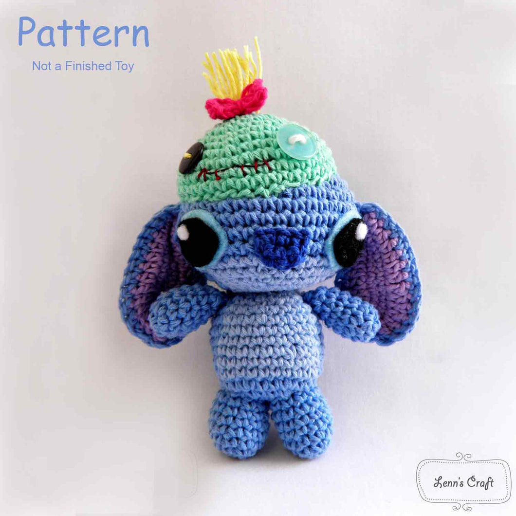 Lilo and Stitch in Scrump hat crochet amigurumi pattern – Lenns Craft