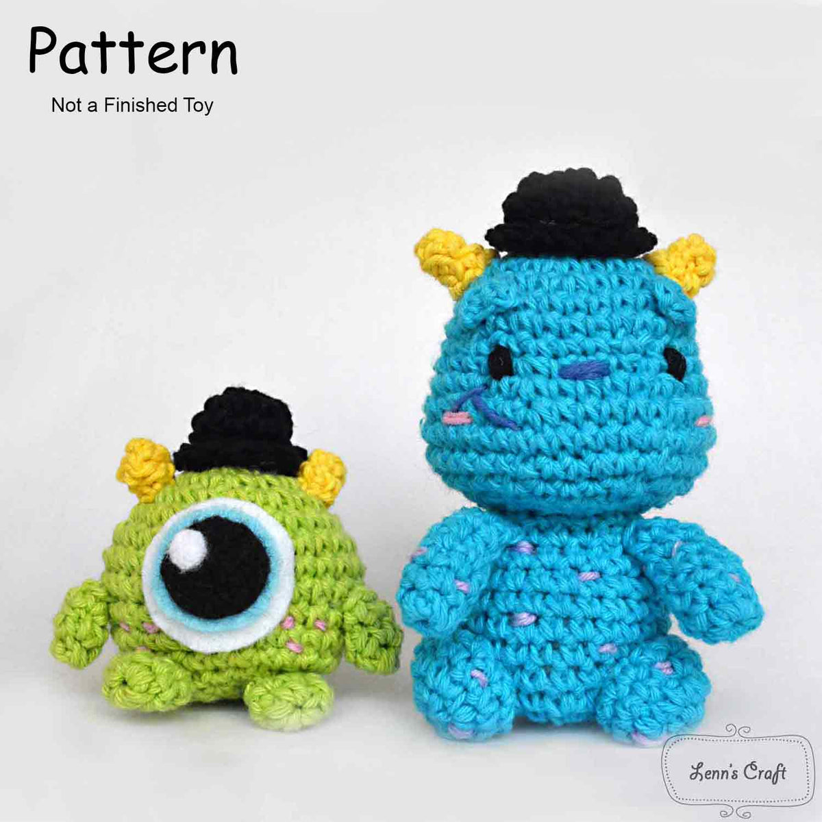 Monster Inc Mike Wazowski and Sulley amigurumi crochet doll pattern ...