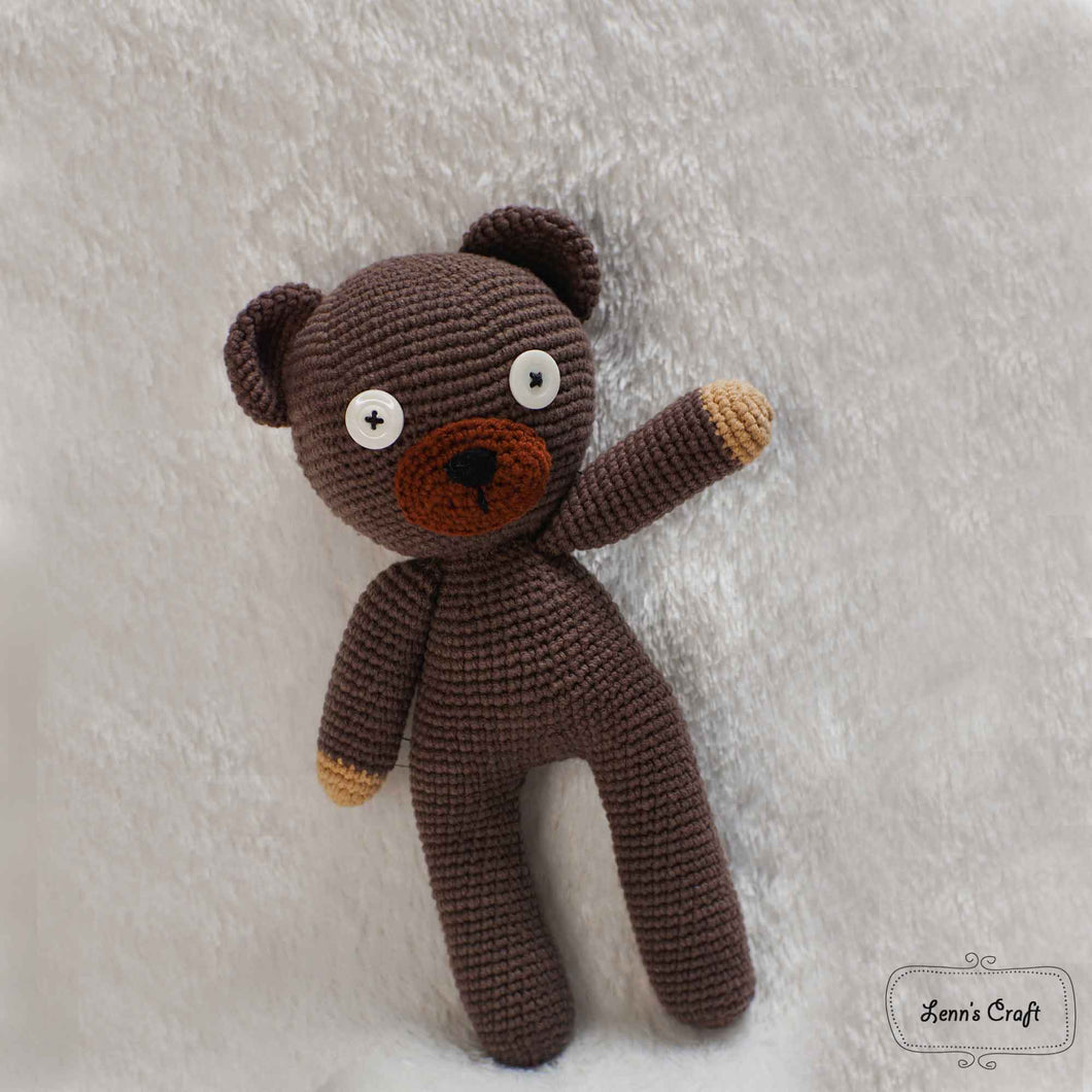 Mr bean oso de peluche hecho a mano crochet amigurumi