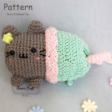 Pusheen mermaid amigurumi crochet pattern