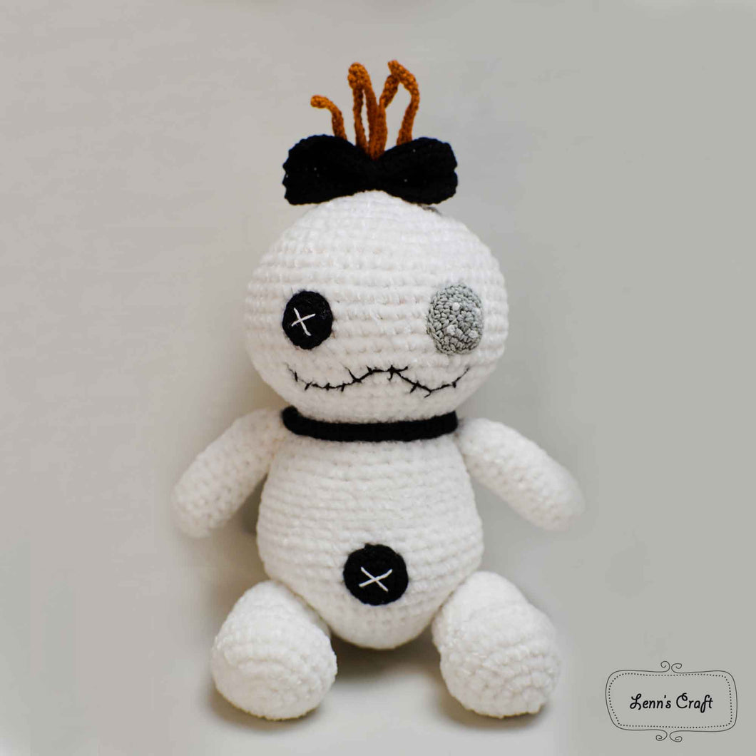 White Scrump velvet amigurumi crochet plushies for sell toy