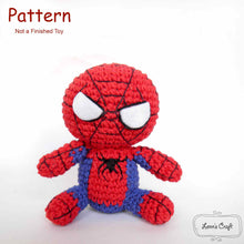 Load image into Gallery viewer, Spiderman superhero crochet doll amigurumi pattern
