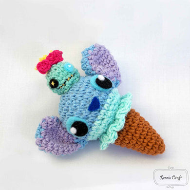 stitch amigurumi crochet keychain