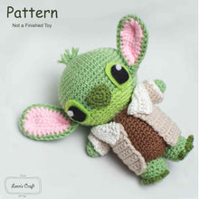 Load image into Gallery viewer, Yoda Stitch crochet amigurumi pattern
